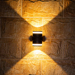 Modern Black Outdoor Wall Light with LED Up and Down Illumination