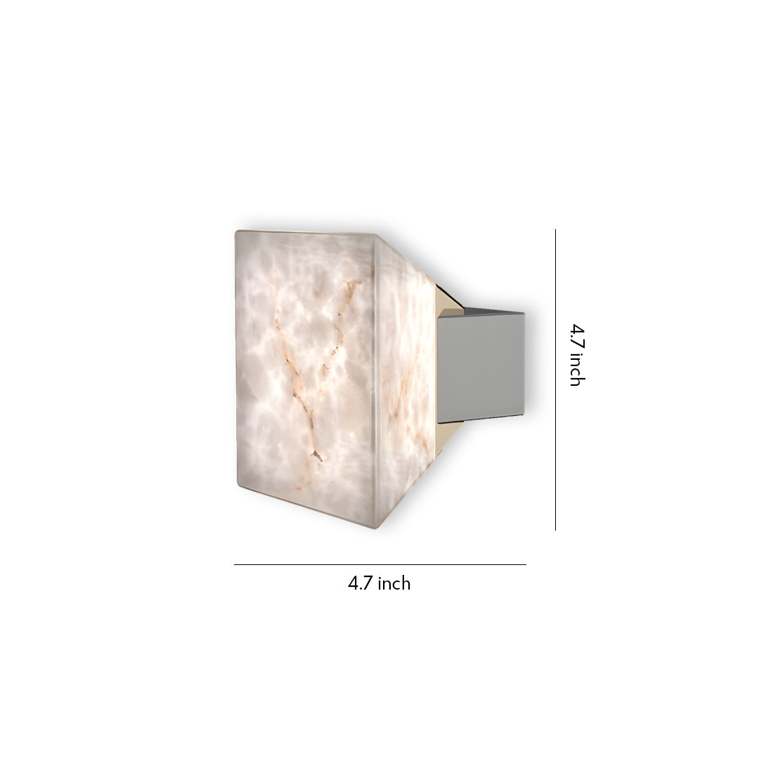 Modern Stone Wall Sconce with Marble Shade and Aluminum Frame