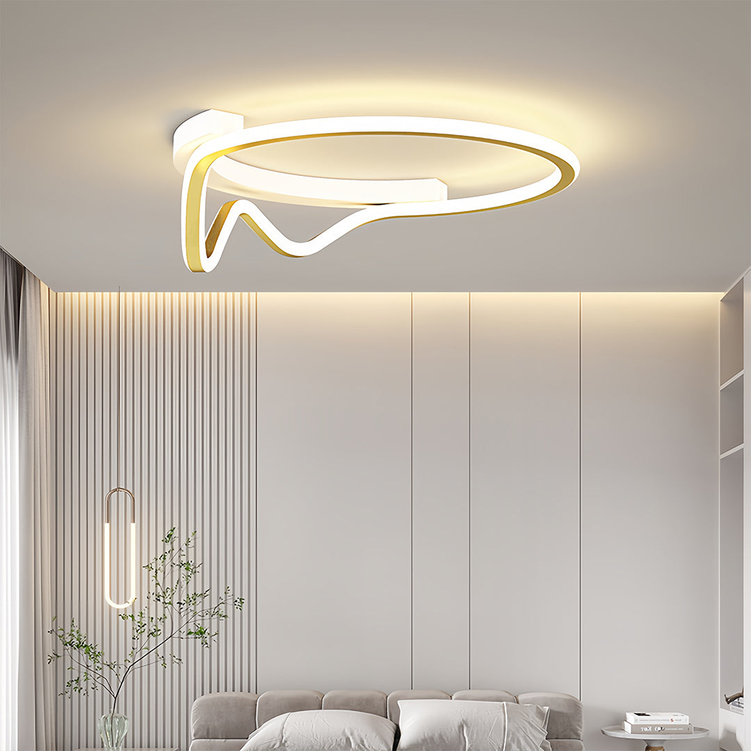 Geometric LED Flush Mount Ceiling Light in Minimalist Iron and Silicone