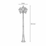 European Three-Light LED Post Lamp for Villa Gardens