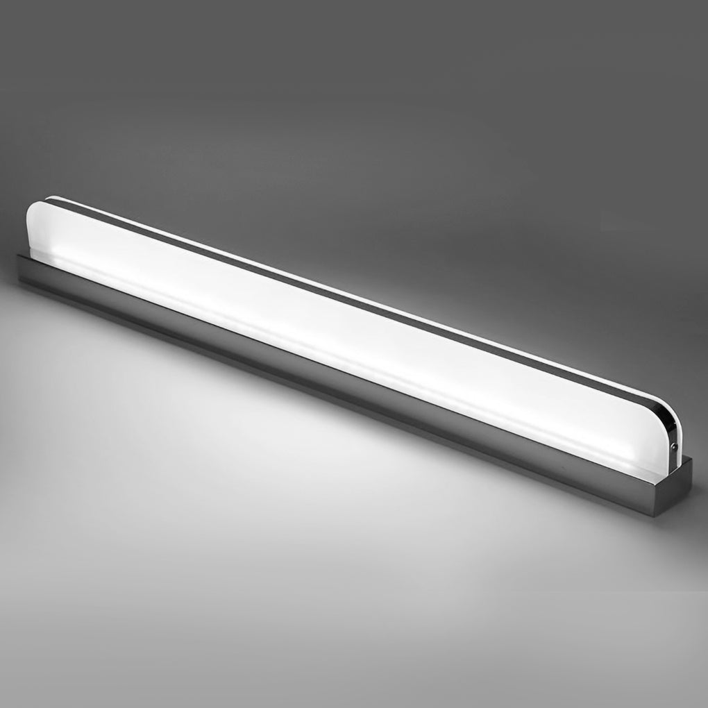 LED Bathroom Vanity Light with Polished Iron Trim, Wall-Mounted Panel