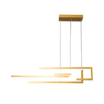 Geometric LED Linear Chandelier with Remote Dimmable Nordic Modern Pendant Light
