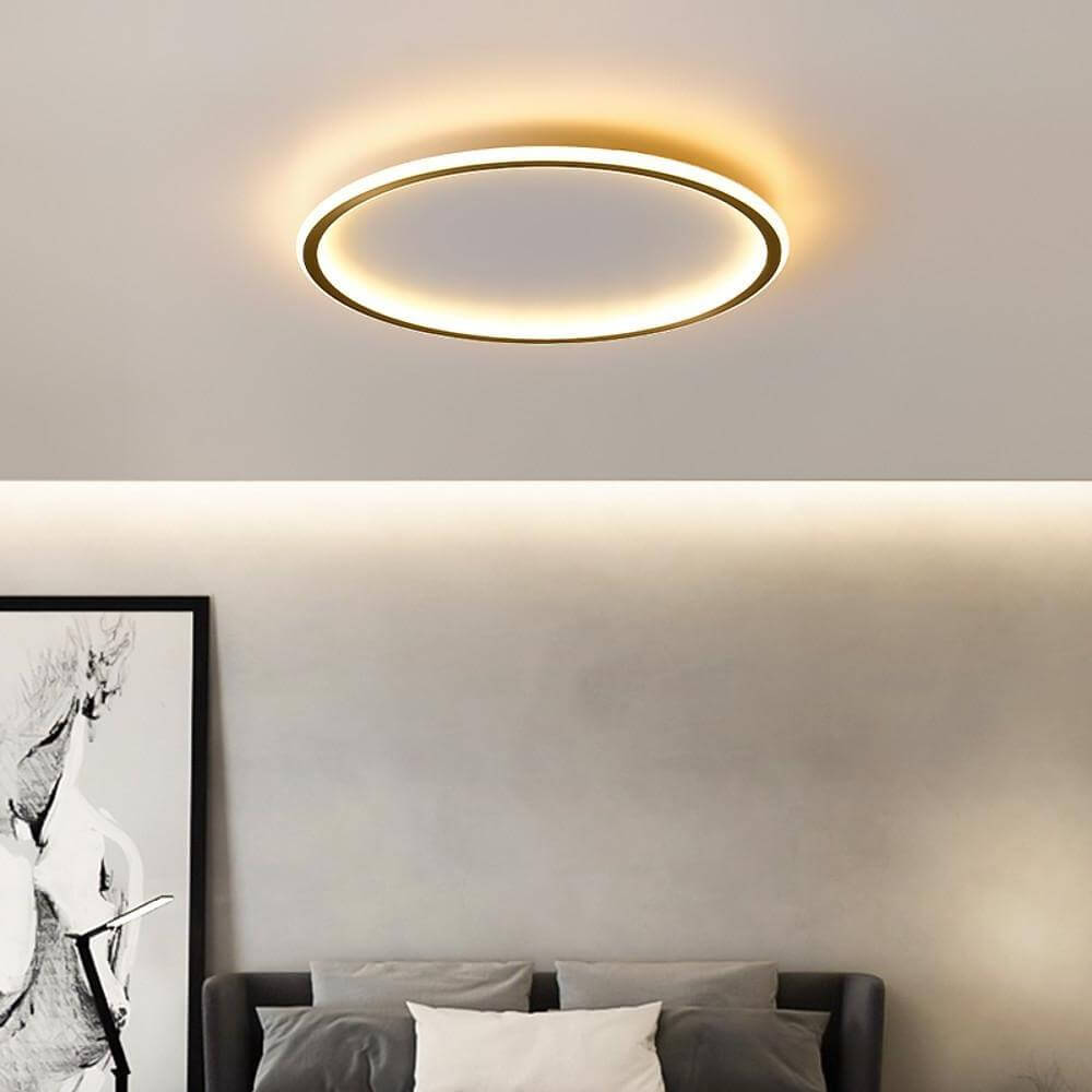 Lumina Circle LED Flush Mount Ceiling Light in Brushed Brass