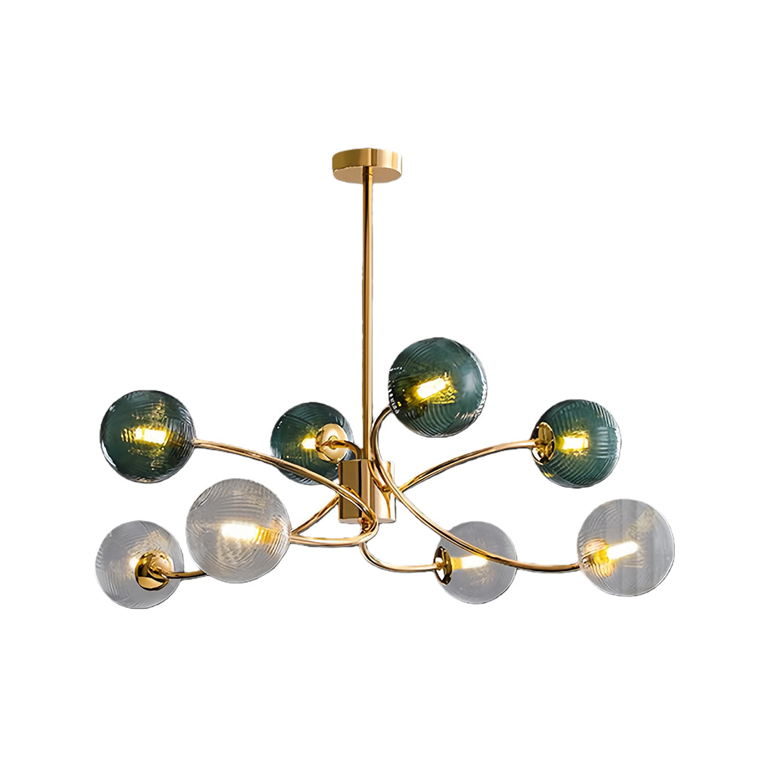 Aurelia Six-Light Clear Glass Flush Mount Ceiling Light in Champagne Gold