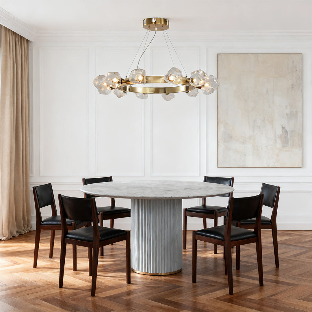 Aurelia Round Brass Ring Chandelier in Polished Gold