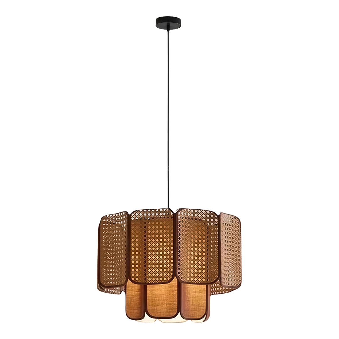 Handwoven Rattan Pendant Light with Wabi-Sabi Aesthetic