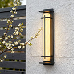 Minimalist Waterproof Outdoor Wall Light in Black Stainless Steel