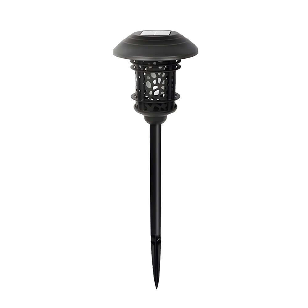 Solar Pathway Light in Black with Warm White Flame LED