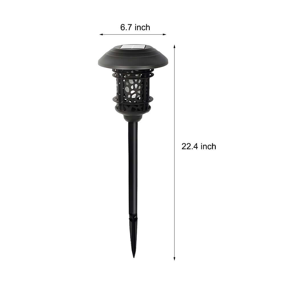 Solar Pathway Light in Black with Warm White Flame LED