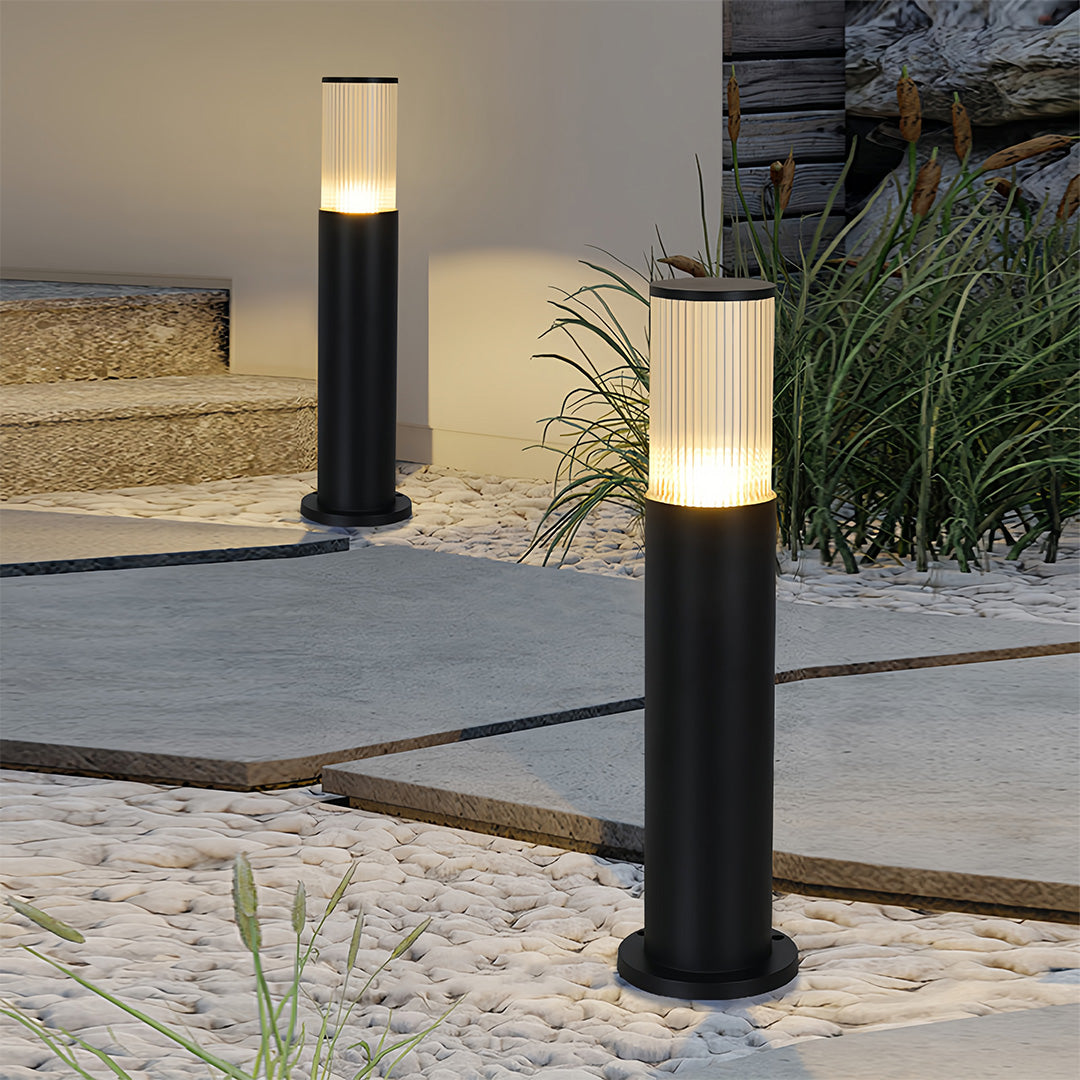 Modern Outdoor Bollard Path Light with Warm LED Illumination