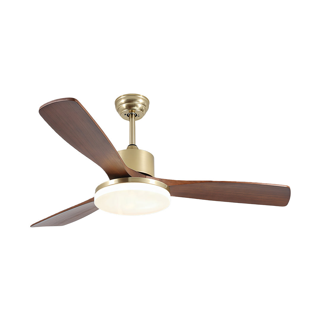 Aurelia Retro Wooden Ceiling Fan with Integrated LED Light and Remote