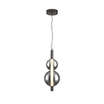 Lumina Modern Pendant Light – Minimalist LED Glass Shade in Silver