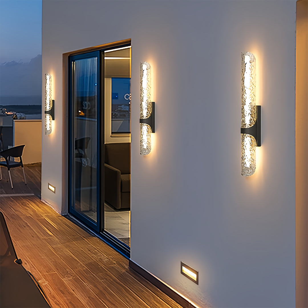 Modern Black Outdoor Wall Sconce with Integrated LED Lighting
