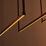 Nordic Minimalist Linear Pendant Light with Adjustable Height