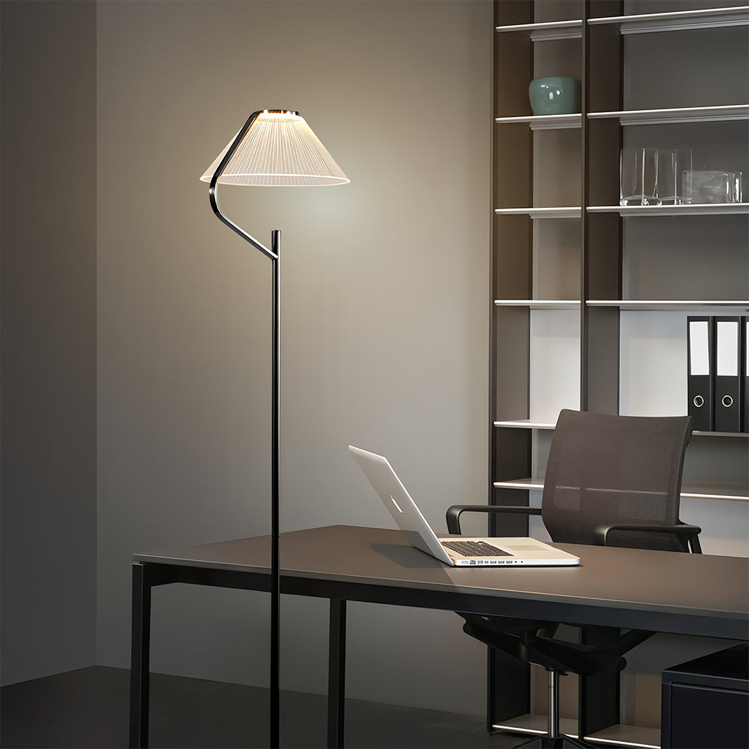 Lumina Chrome Floor Lamp with Acrylic Shade, Modern LED Standing Light