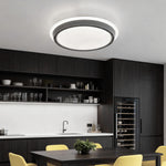 French Retro Ceiling Light with Hidden Fan, Dimmable LED Flush Mount