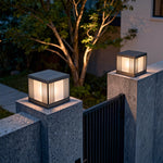 Copper Solar Gate Pillar Light – Modern Square Outdoor Lamp