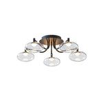 Lumina Glass Flush Mount Ceiling Light — Modern LED Fixture in Black