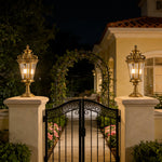 Solid Copper Glass Pillar Light for Outdoor Fence and Garden