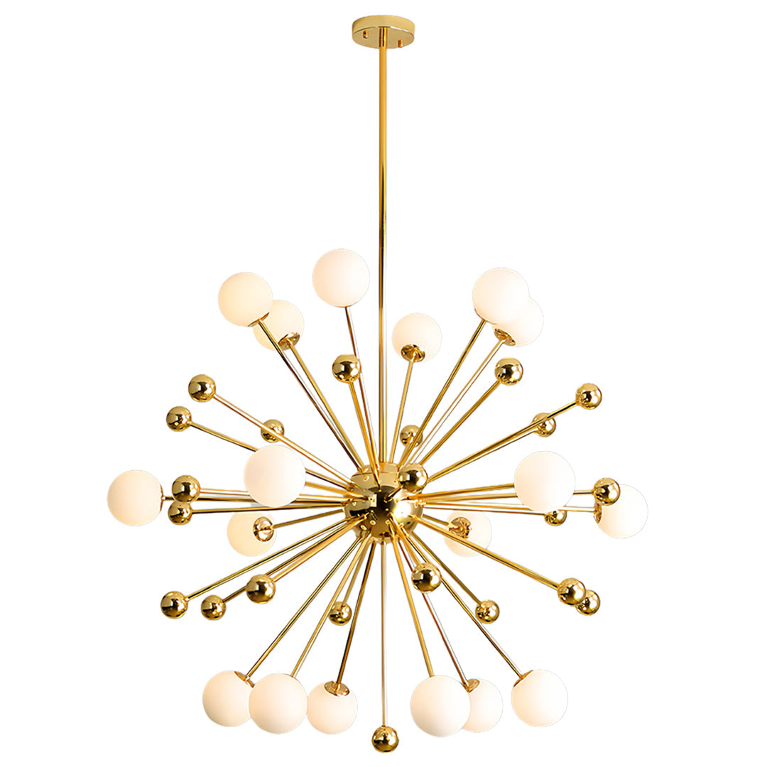 Aurelia 12-Light Gold Sputnik Chandelier in Glass and Iron for Modern Interiors