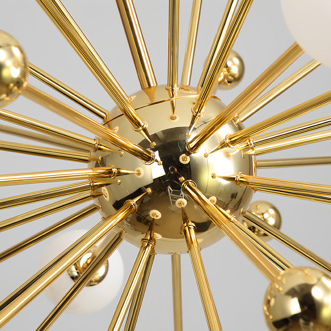 Aurelia 12-Light Gold Sputnik Chandelier in Glass and Iron for Modern Interiors