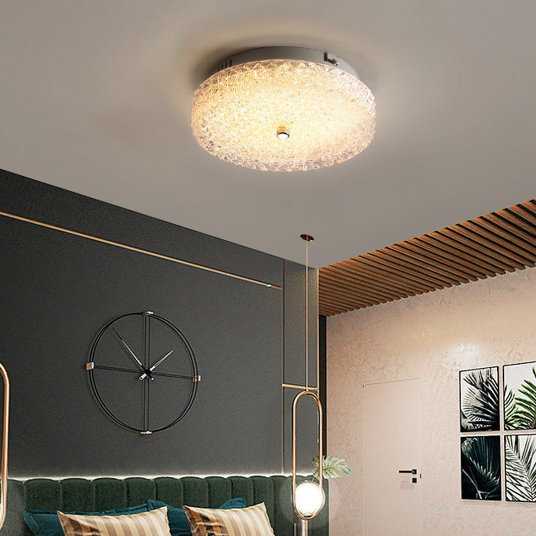 Lumière Crystal Flush Mount Ceiling Light in Chrome and Glass