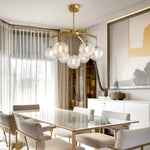 Lumière Moderne Glass Ball Chandelier in Brass, Nickel, or Black