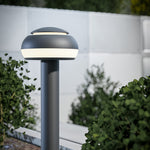 Mushroom Path Light Minimalist Dome Landscape Bollard in Black