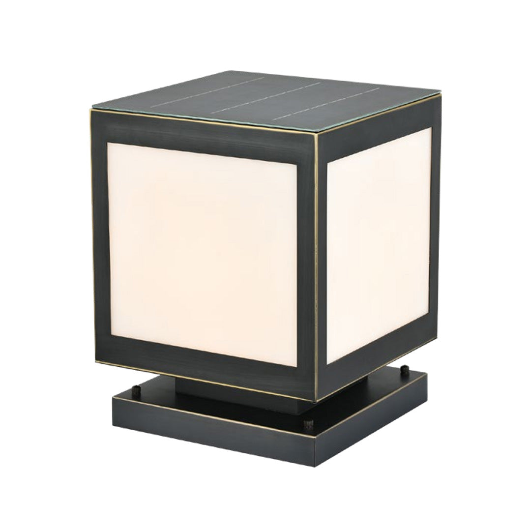 Pillar Solar Light Outdoor Waterproof Square Copper Light