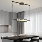 Aura Linear LED Pendant Light in Smoke Gray Glass for Kitchen Island