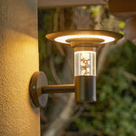 Solar-Powered Architectural Wall Sconce for Outdoor Elegance