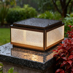 Minimalist Square Outdoor Pillar Light in Black Aluminum with LED Illumination
