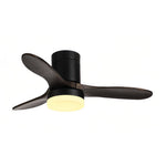 Aria 52" LED Ceiling Fan with Light, Three Solid Wood Blades, Matte Black Iron