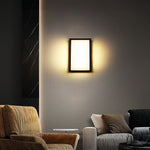 Modern Rectangular LED Outdoor Wall Sconce, Matte Black Aluminum, IP65 Waterproof