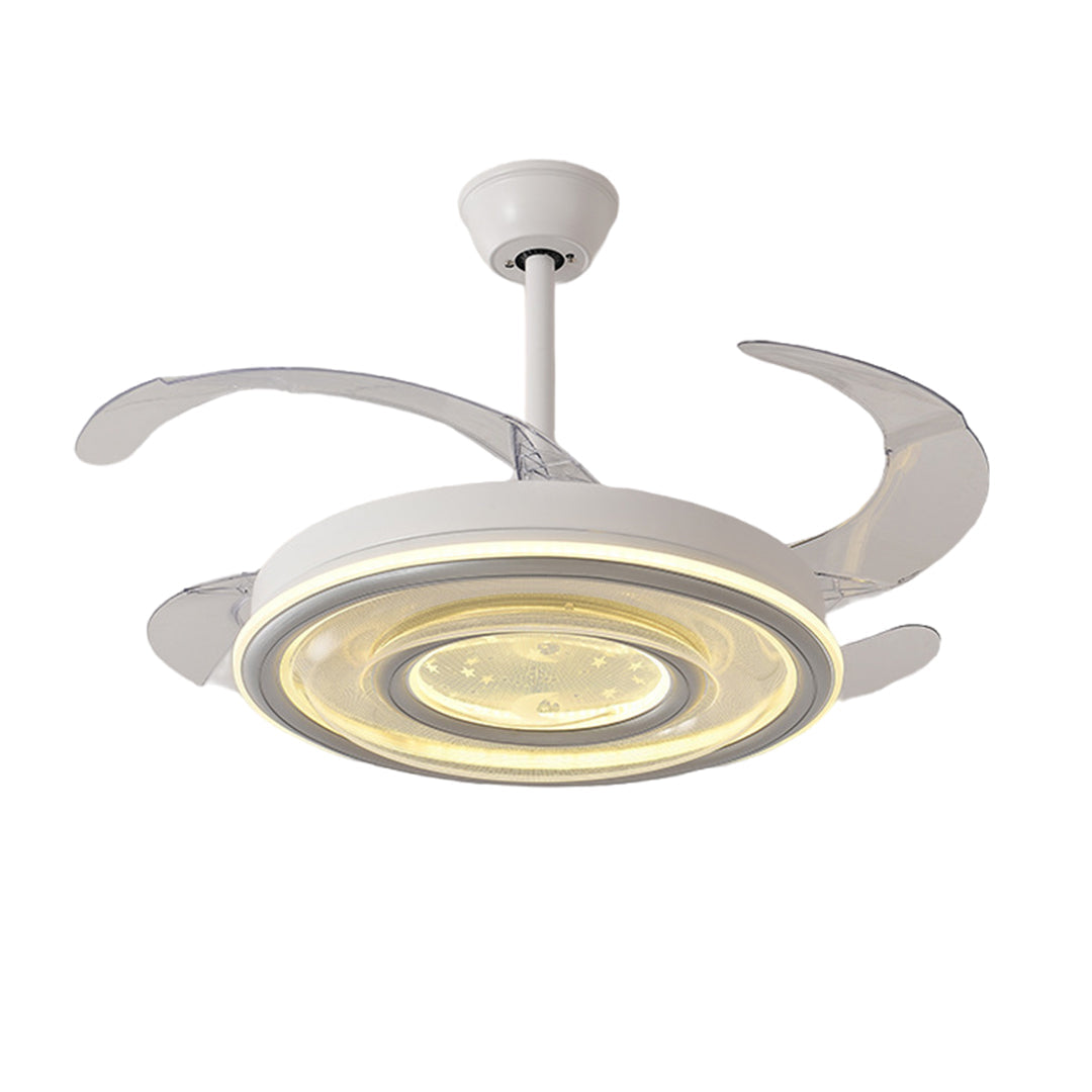 Aura Nordic Ceiling Fan with Integrated LED Light, White Minimalist Design