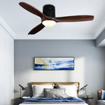 Modern Wood Ceiling Fan with LED Light – 3-Blade Fandelier for Living Spaces