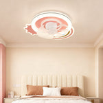 Petal Glow Ceiling Fan with Dimmable LED Light, Pink and White for Kids' Rooms