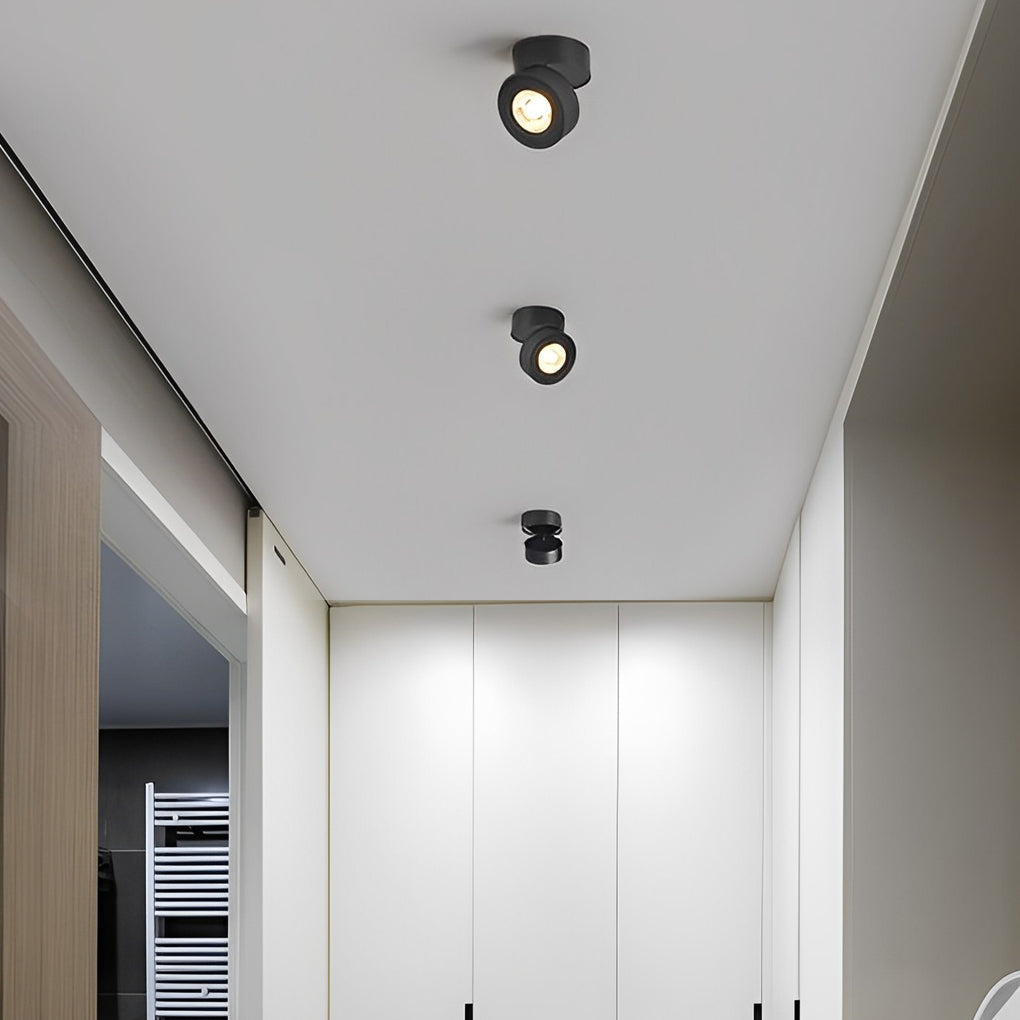 Round Foldable LED Spotlight with Adjustable Head for Ceiling and Wall
