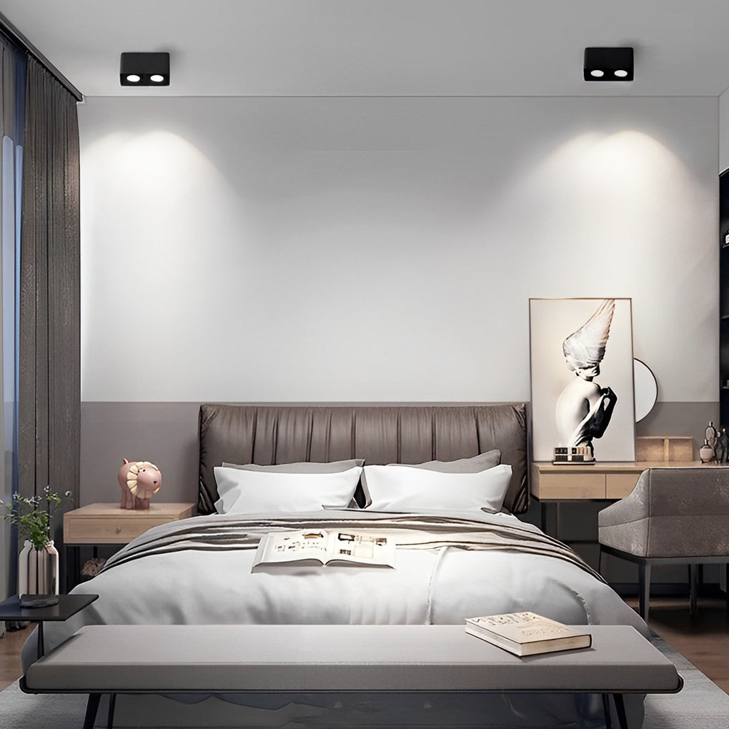 Modern Surface Mounted LED Spot Light with Adjustable Heads for Ceilings