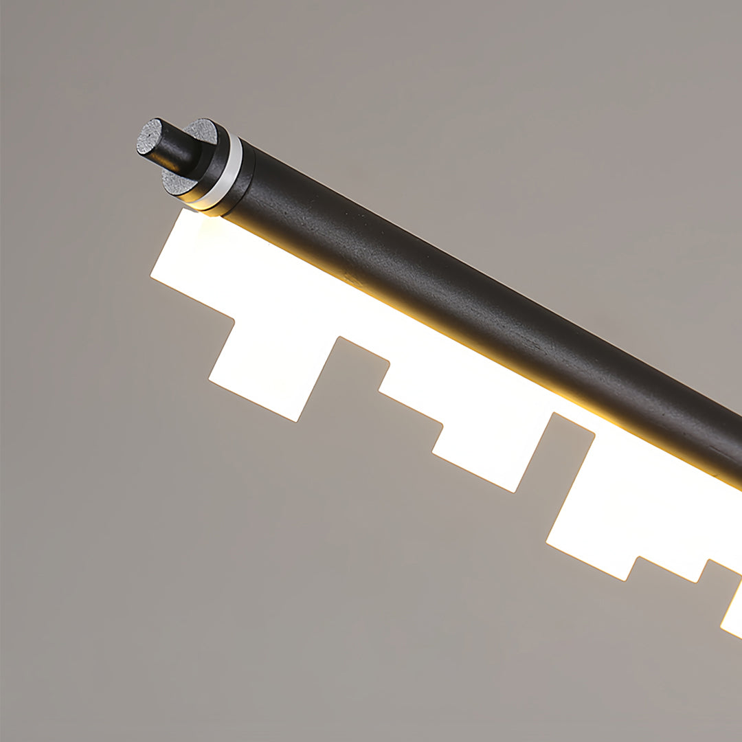 Nordic Minimalist Linear LED Pendant Light in Black Aluminum
