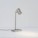 Swing Arm Desk Lamp in Brushed Nickel with Articulated Metal Arm