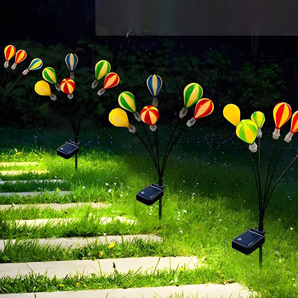 Solar-Powered LED Hot Air Balloon Garden Lights, 2-Pack