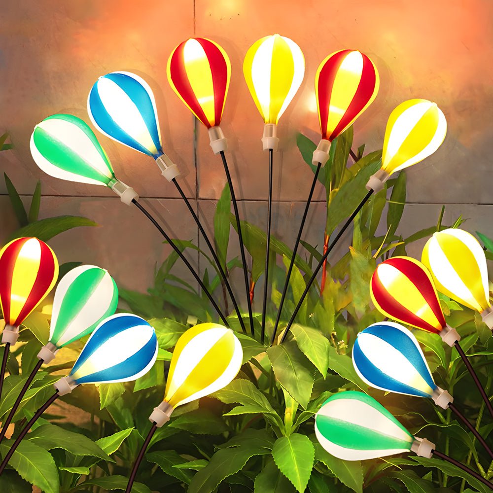 Solar-Powered LED Hot Air Balloon Garden Lights, 2-Pack
