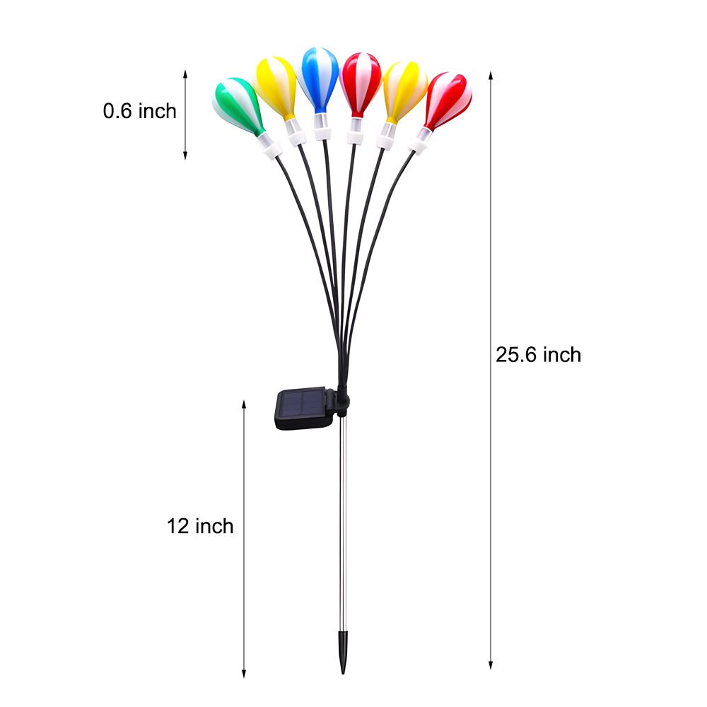 Solar-Powered LED Hot Air Balloon Garden Lights, 2-Pack