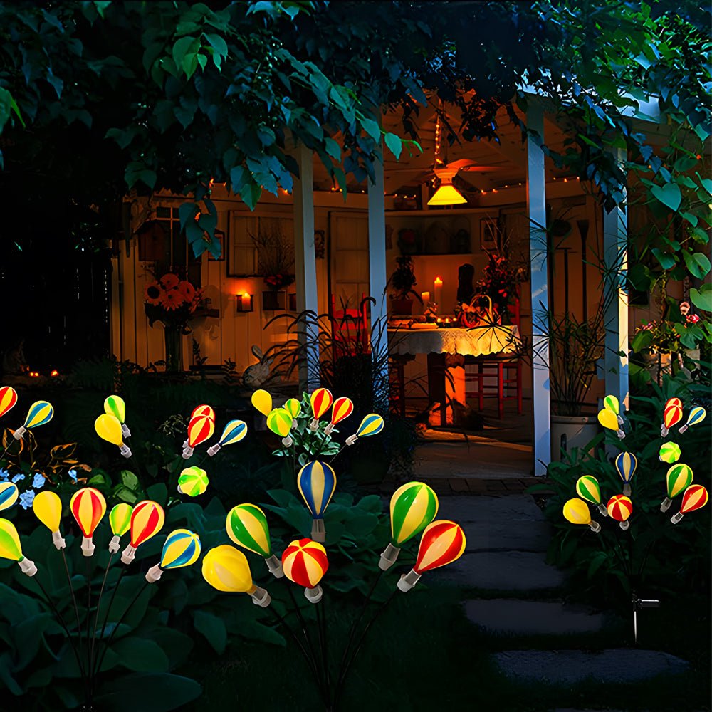 Solar-Powered LED Hot Air Balloon Garden Lights, 2-Pack