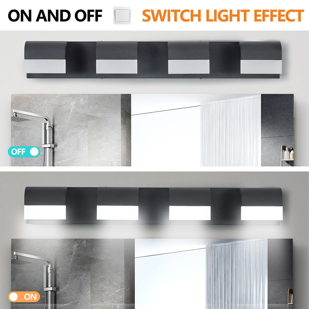 Modern Black Vanity Light for Bathroom Makeup Mirror – LED Wall Sconce