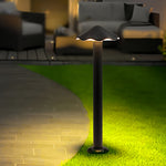 Industrial Umbrella Pathway Light in Black Aluminum for Outdoor Walkways