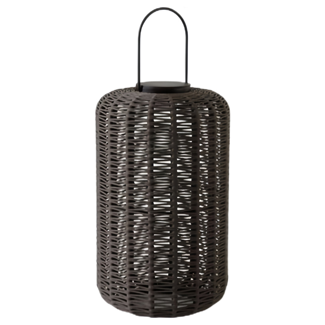 Woven Outdoor LED Lantern in Stainless Steel, Modern Minimalist Garden Light