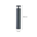Modern Outdoor Pathway Bollard Light in Sand Gray Aluminum with Warm LED Glow