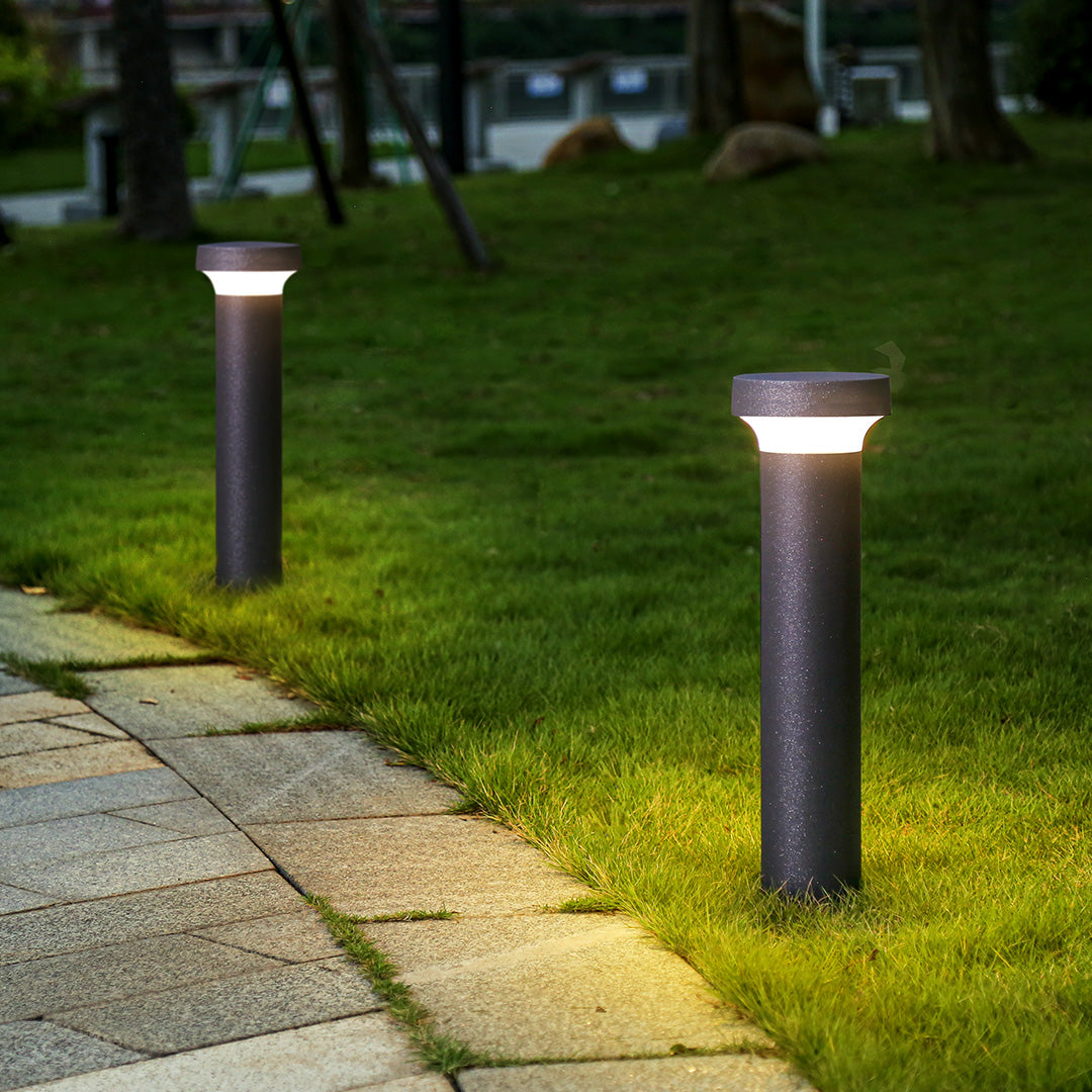 Modern Black Bollard Light for Pathways & Gardens